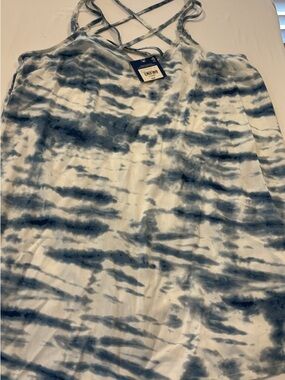 Arizona Love Blue & White Tie-Dye Strappy Tank Top